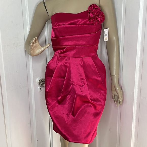 Teeze Me•Fuchsia Strapless Dress - Picture 1 of 10